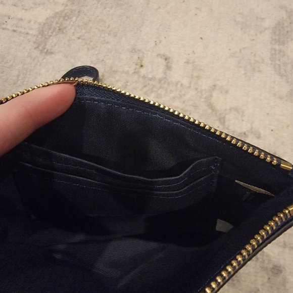 Coach Corner Zip Wristlet With Wrist Strap In Midnight Blue - Picture 3 of 3